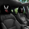 Protective Auto Headrest Protectors Halloween Car Cover, Scary Pattern Print Stretchable Universal Fit Interior Decor Protector, Breathable Polyester