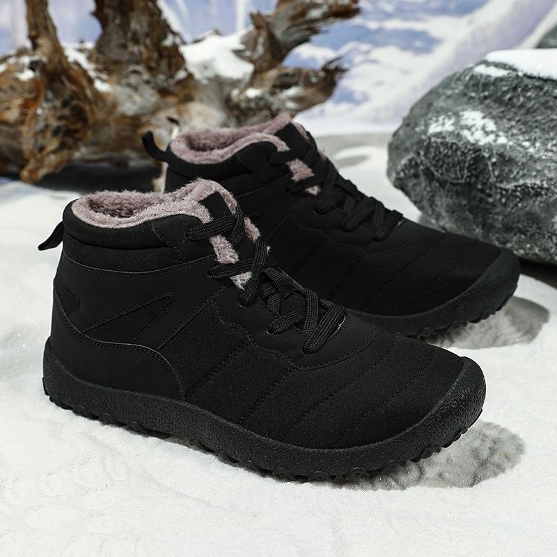 Autumn and Winter Large Size 48 Waterproof Cotton Shoes Men's Velvet Thickened Mountaineering Cotton Boots Dad Snow Boots