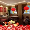 Flocking Cloth Chinese New Year Lantern Waterproof Door Hanging Lanterns  Chinese Traditional
