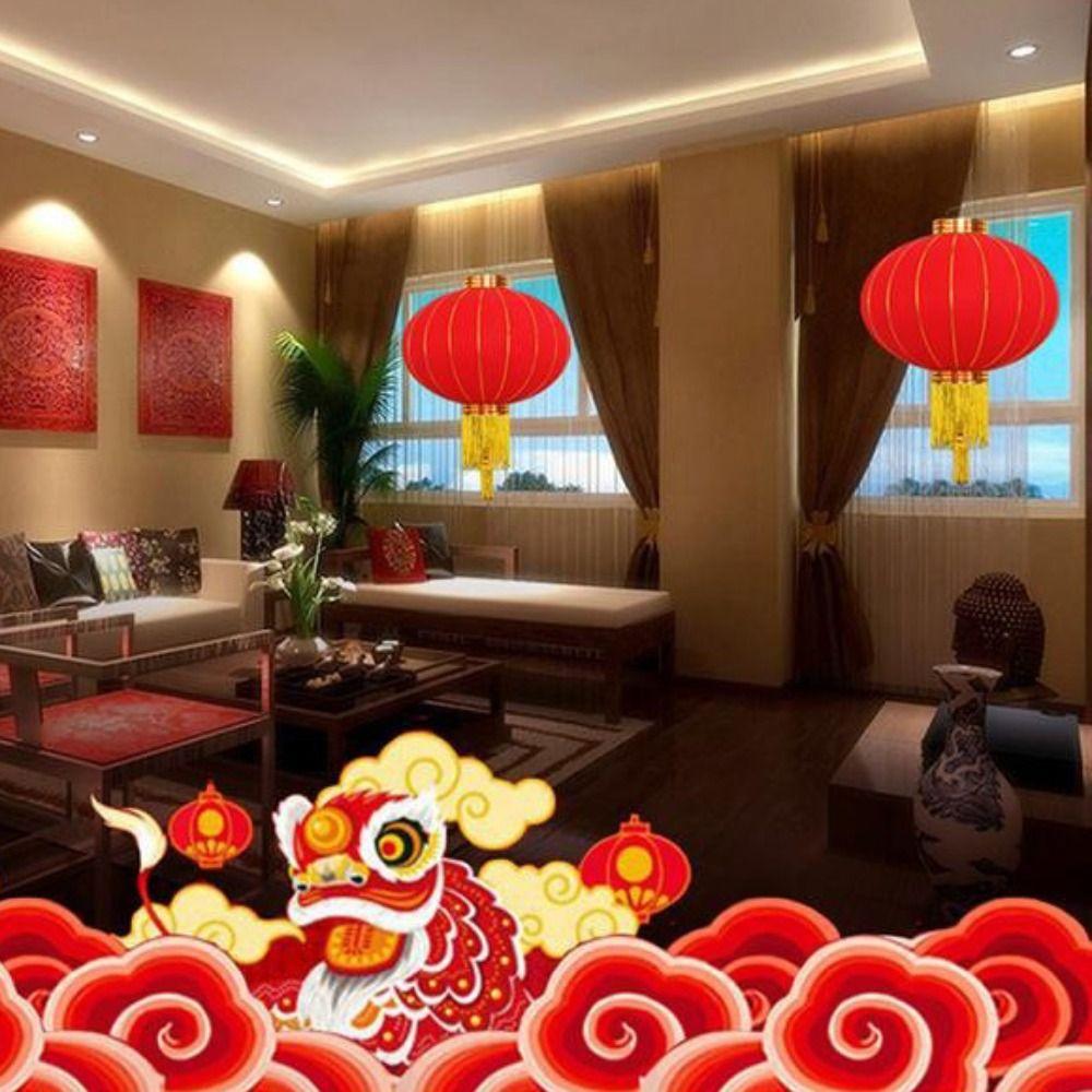 Flocking Cloth Chinese New Year Lantern Waterproof Door Hanging Lanterns  Chinese Traditional