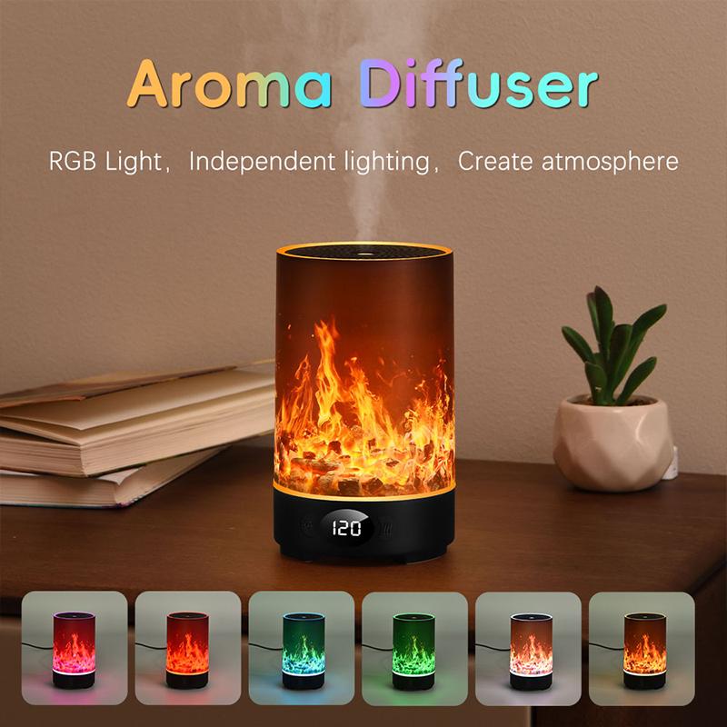 Intelligenter Aroma-Diffusor & Luftbefeuchter mit 200 ml großem Fassungsvermögen, RGB-Farbwechselnde Stimmungsbeleuchtung - Ultraschall-Leisebetrieb, , Timer
