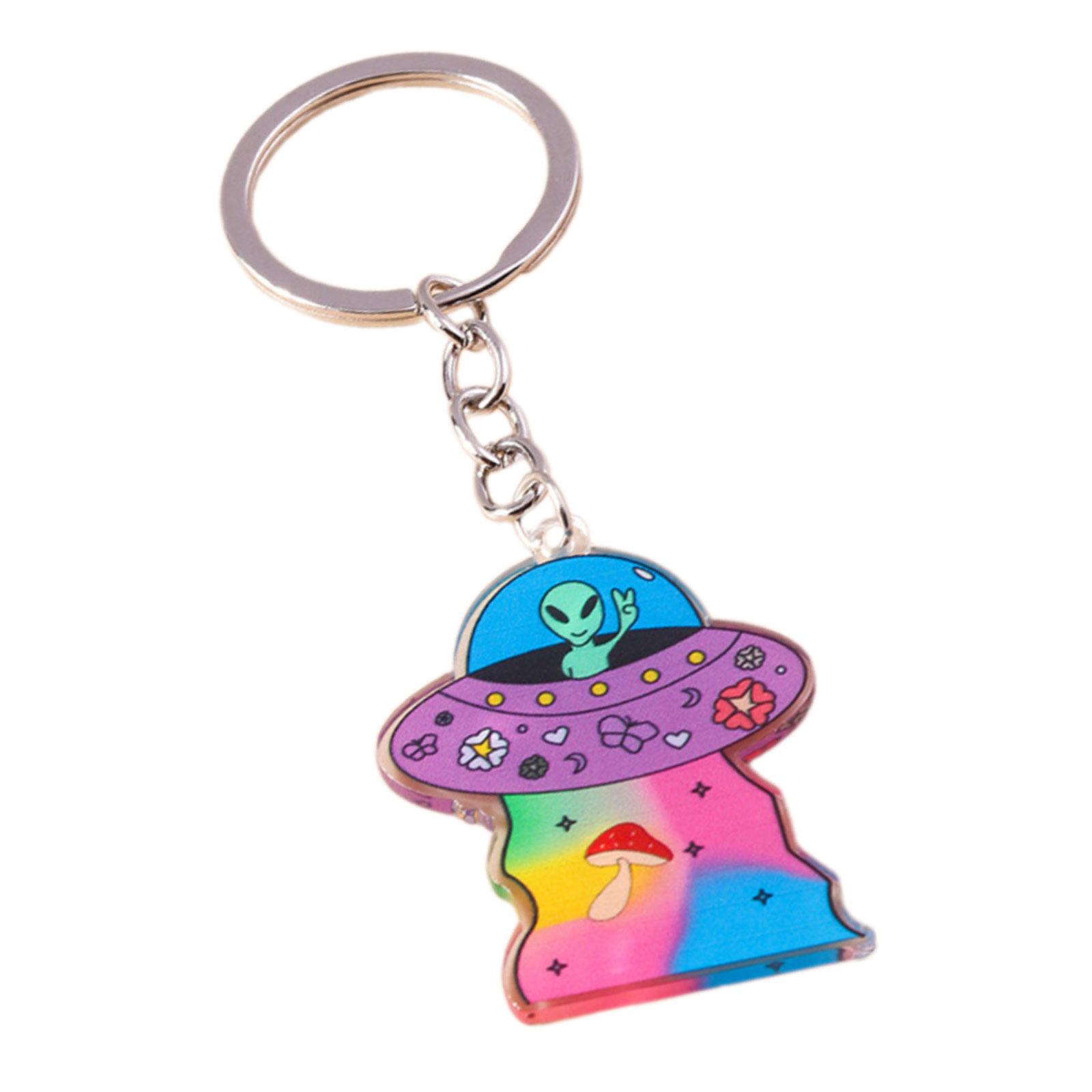 

Стильный акриловый брелок НЛО Минималистичный научно-фантастический дизайн Легкий Элегантный аксессуар для ключей Подарок Незаменимый для повседневного использования фиолетовый