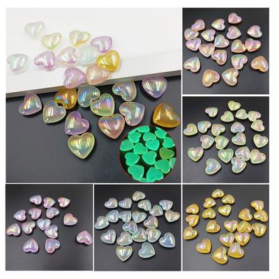 Volné korálky Ručně vyráběné materiály Světélkující módní náramek DIY náramek Jelly Barva Šperky Doplňky 5ks Aurora Dazzle Peach Heart náhrdelník