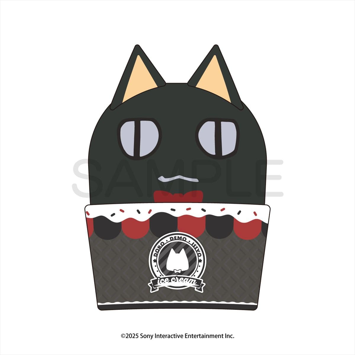 Algernon Products Ice Cup Style W260 x Cotton  Dokodemo Issho  Towel, Black, Approx. 260mm,