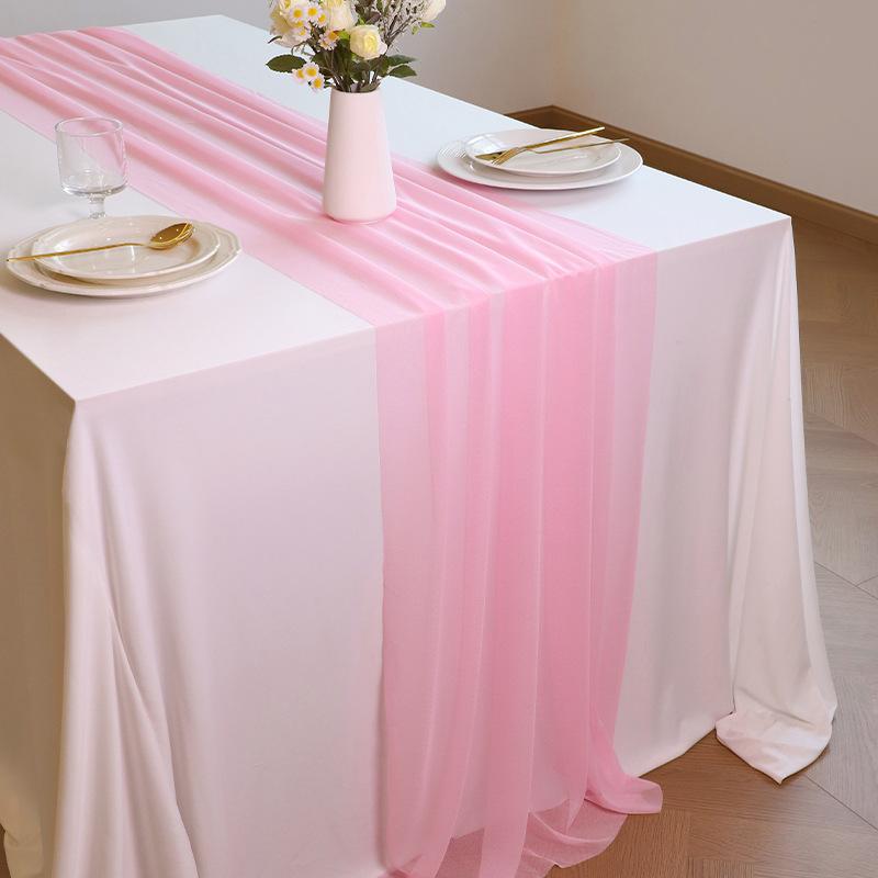 1/5 Pack Chiffon Table Runner Easter Spring Boho Rustic 75x300CM Wedding Centerpiece Runner Decor Sheer Bridal Shower Birthday Party Decorations