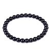 European & American Black Imitation Obsidian Slimming Anklet with Black Agate Bracelet Stones