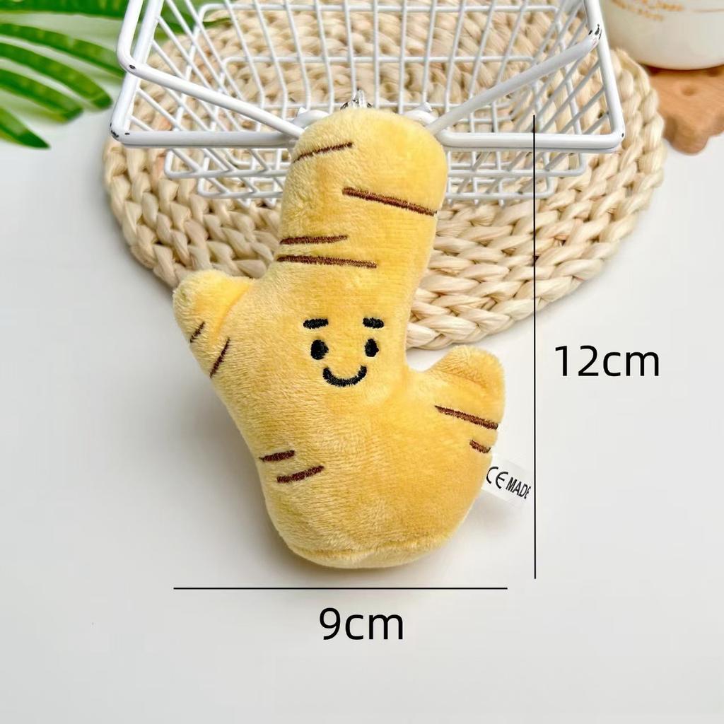 Funny and Creative Vegetable Expression Onion, Ginger, Garlic, Chili Plush Pendant Keychain, Small Claw Machine Doll