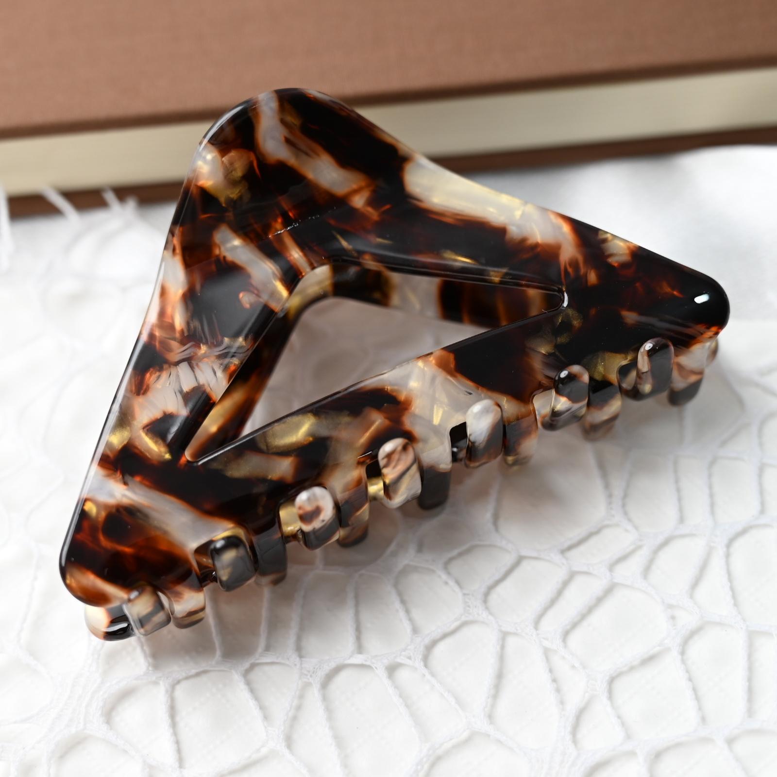 

Французские модные заколки-крабы для волос из ацетата для длинных волос 10 см Заколка для волос для девочек и женщин Большая заколка треугольной формы