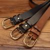 Handmade Retro First-Layer Cowhide Belt Men'S Genuine Leather Pin Buckle Youth Simple And Versatile Casual Jeans Belt Men'S