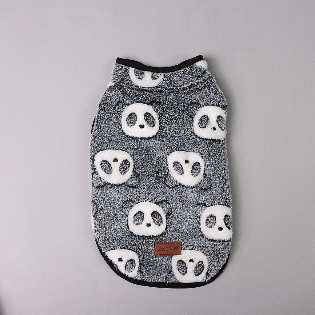 Dog Cute Panda Pattern Shirts Soft and Comfortable Dog Sleeveless Shirt Pajamas Pets Fuzzy Clothes for Small Dogs Cats