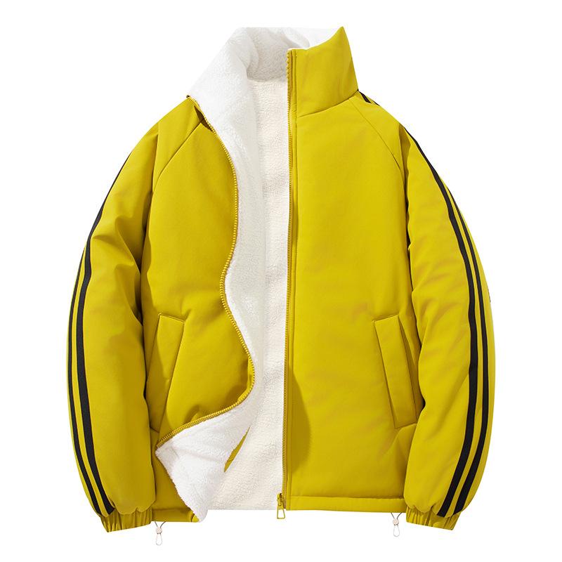 Double-sided Wear Lamb's Wool Cotton Jacket Men and Women with The Same Winter Loose Stand-up Collar Cotton Jacket Thickened Cold Winter Jacket Jacket