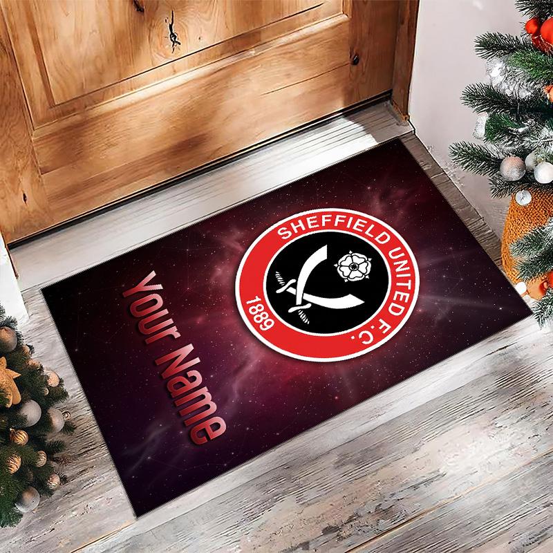 Sheffield United FC Printed Crystal Velvet Rug Non‑Slip Crystal Velvet Carpet For Sofa Bedroom Indoor Home Decoration