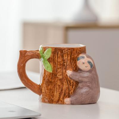 Faultierform Tasse Cartoon Keramiktasse Niedliche Milch Tasse Frühstückstasse Keramik Büro Tasse