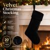 European Style Velvet Christmas Stocking 20 Inch Holiday Decor