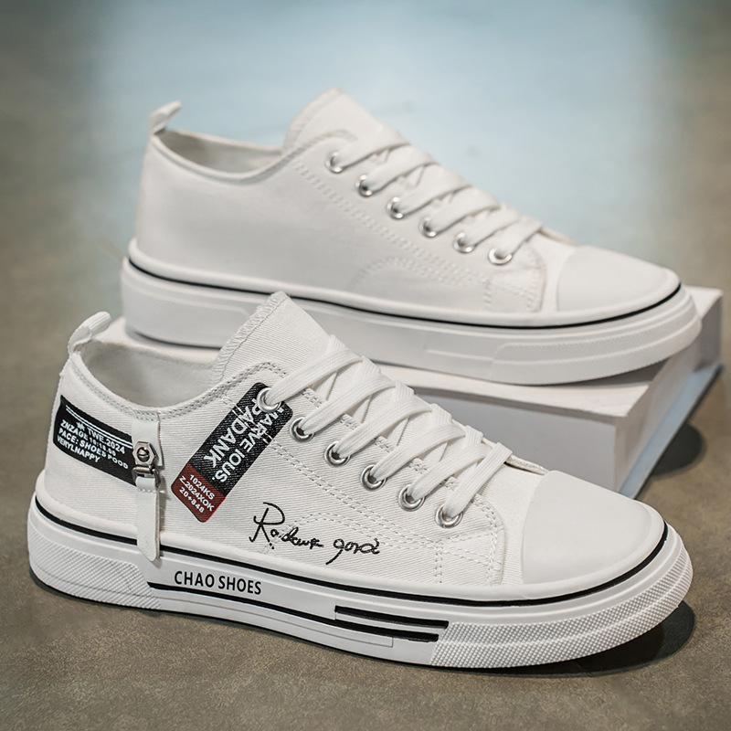 Classics Men's Canvas Shoes 2025 New Casual Shoes Men's Lace Up Vulcanized Shoe Fashion Street Skateboard Shoes Low Cut Sneakers