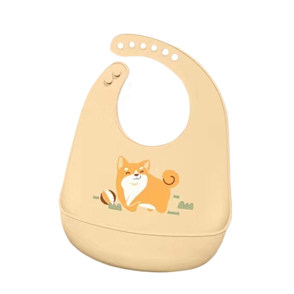 Cartoon Animal Hippopotamus Dinosaur Silicone Bib for Baby Infant Safe Waterproof Halter Feeding Burp Cloths Soft Drool Bag