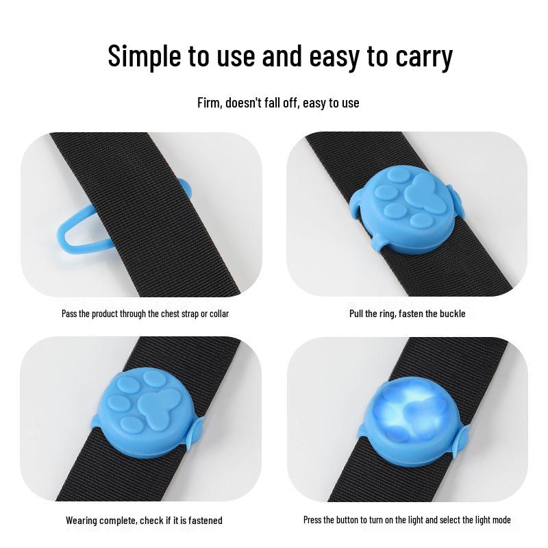LED Detachable Silicone Dog Pendant: Anti-Lost Night Light Necklace for Outdoor Walking
