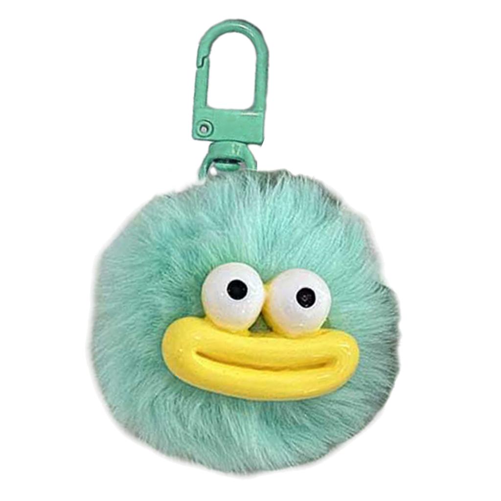 Eye Catching Keychain Colorful Sausage Mouth Pendant Keyring Furry Ball Key Chain Portable Keyrings Accessory for Women