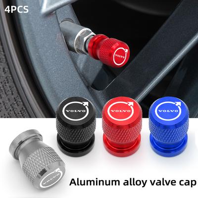 4pcs Aluminum Car Tire Valve Stem Caps Tire Valve Caps For EX90 EC40 XC40 XC60 XC90 V60 V90 S60 S90 2025 Car Accessories