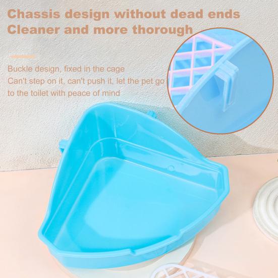 Yousheng Small Pet Toilet High Fence Detachable Hollow Platform Easy Cleaning Rabbit Litter Pan Animal Potty Trainer Bunnies Corner Toilet Box Ferret