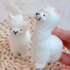 White Alpaca Tpr Squeeze Toy Elastic Stress Relief Cute Desktop Decor Ideal Classroom Prize Or Gift For Holidays