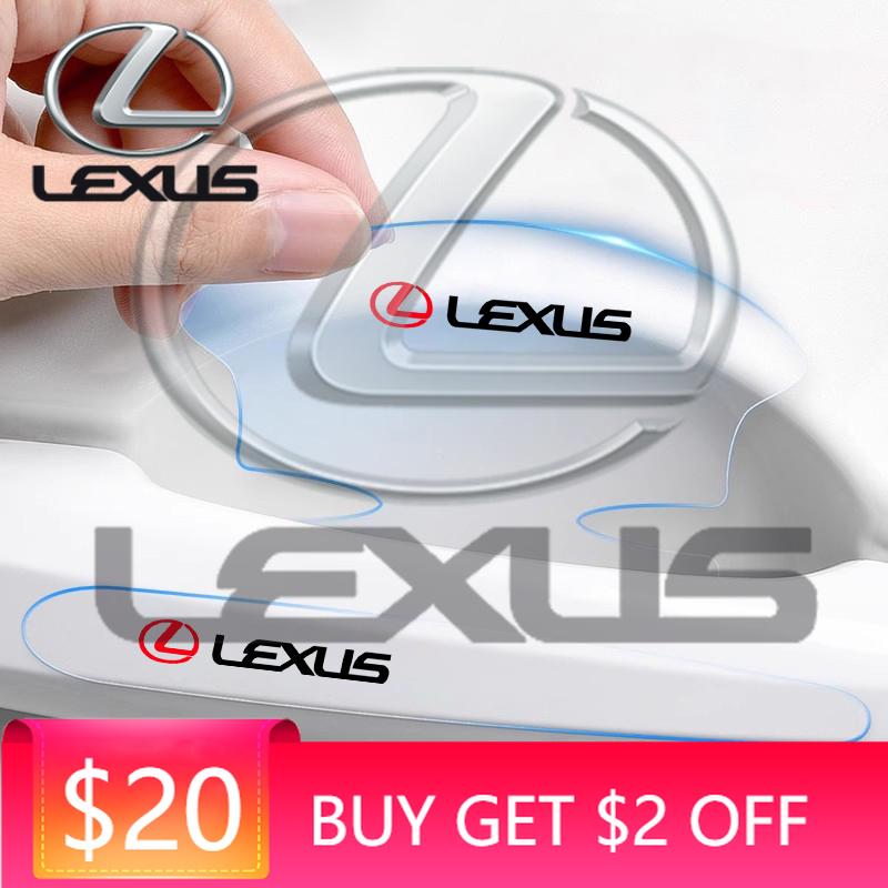 Emblems 8Pcs Car Door Bowl Handle Protective Sticker Anti-collision Strip For Lexus F SPORT ES RX NX LS UX LM LX GX LC RZ IS CT BR7