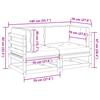 2 Piece Garden Sofa Set with Cushions Solid Pine Wood