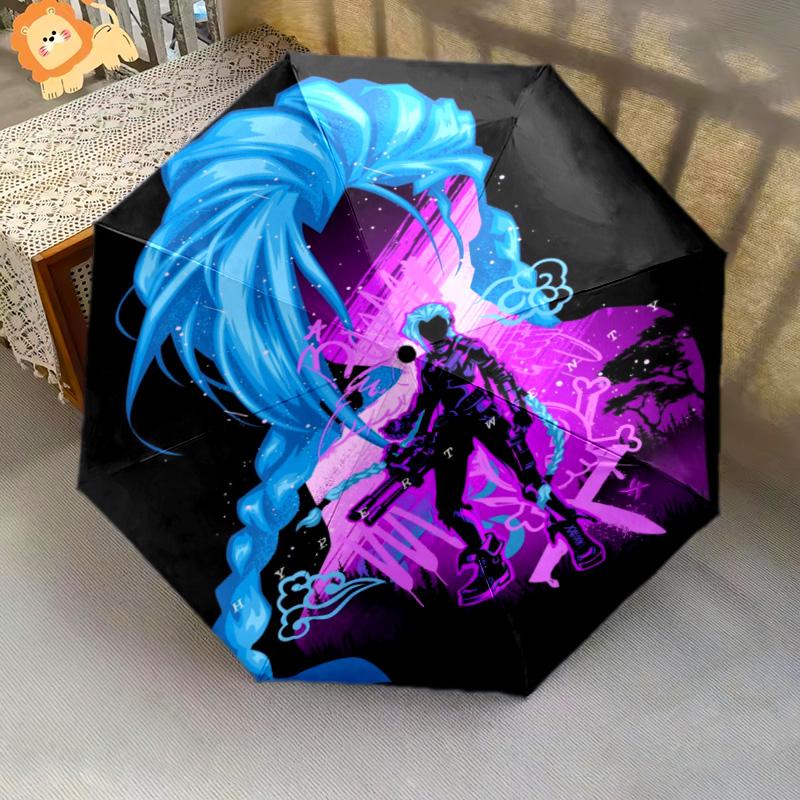 Vibrant Cyberpunk Warrior Folding Umbrella Travel Suitable for All Seasons Gift Umbrella Three Folds