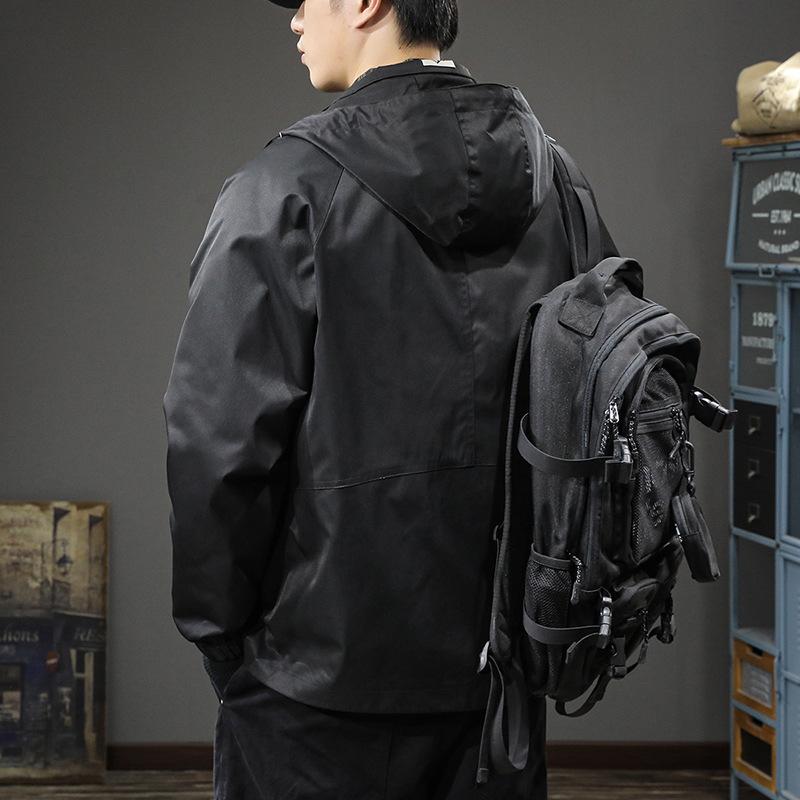 Tide Brand Outdoor Mountaineering Windproof Jacket Men'S Loose Large Size Sports Function Hooded Tooling Outside