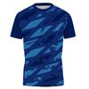 Men Sports Short Sleeve T-Shirt  High Elastic Red Blue Black Brush Stroke Print Breathable Slim Training Top