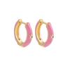 Vintage Multicolor Enamel Flower Round Hoop Earrings Boho Gold Color Circle Round Earrings Statement Jewelry Gifts for Women