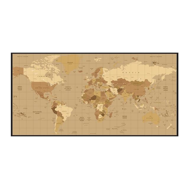 Moderne noir or carte du monde photo toile peinture Art salon affiche et impressions mur Art chambre bureau bibliothèque décor à la maison sans cadre