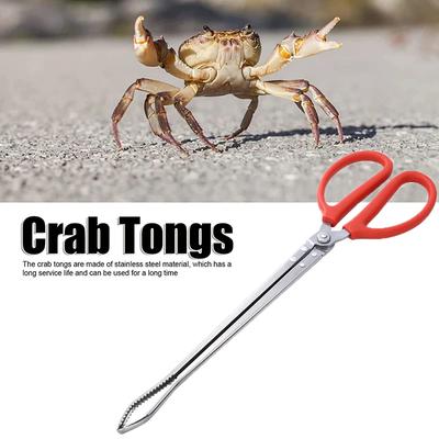 Durable Seafood Hand Tool Stable  Multifunction Stainless Steel Crab Tongs Eels Clip Long Handle Kitchen Anti Slip