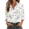 Women's Shirt With Floral Print Buttons, Long Sleeved Casual Regular Shirt Blouses Casual Plus Size Basic Tops
