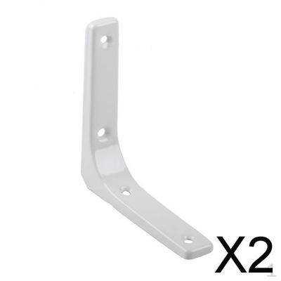 2x Schwerlast-Regalwinkel Wandhängendes Regal L-förmige Winkel Weiß 4 Zoll, 4 Zoll, 2 Stück
