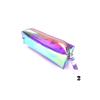 Laser Rainbow Transparent Pvc Pencil Case With Zipper Closure For Travel And Office Organization