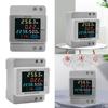 6IN1 DIN-Rail AC Volt Monitor Voltage Current Power Factor Meter LCD Display Guide Rail Power Tester Single Phase 100A 110V 220V