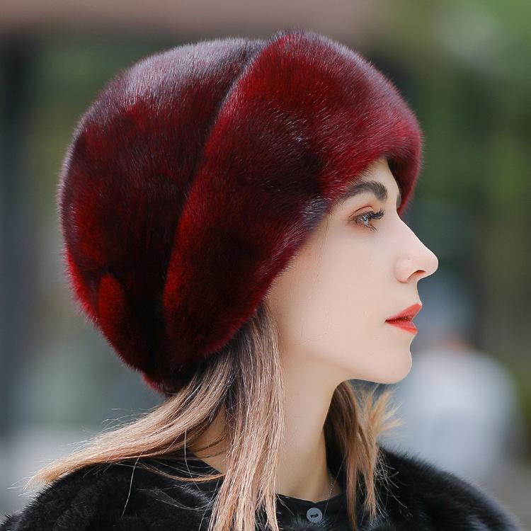 Mink Fur, Whole Mink Fur, Straw Hat, Children's Winter Warmth, Middle-aged and Elderly Mothers' Fashion, Winter Versatile Mink Fur Top Hat