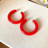 Silver Needle Acrylic Round C-shaped Stud Earrings Dopamine Sweet Small Fresh Versatile Earrings Niche High-end Earrings