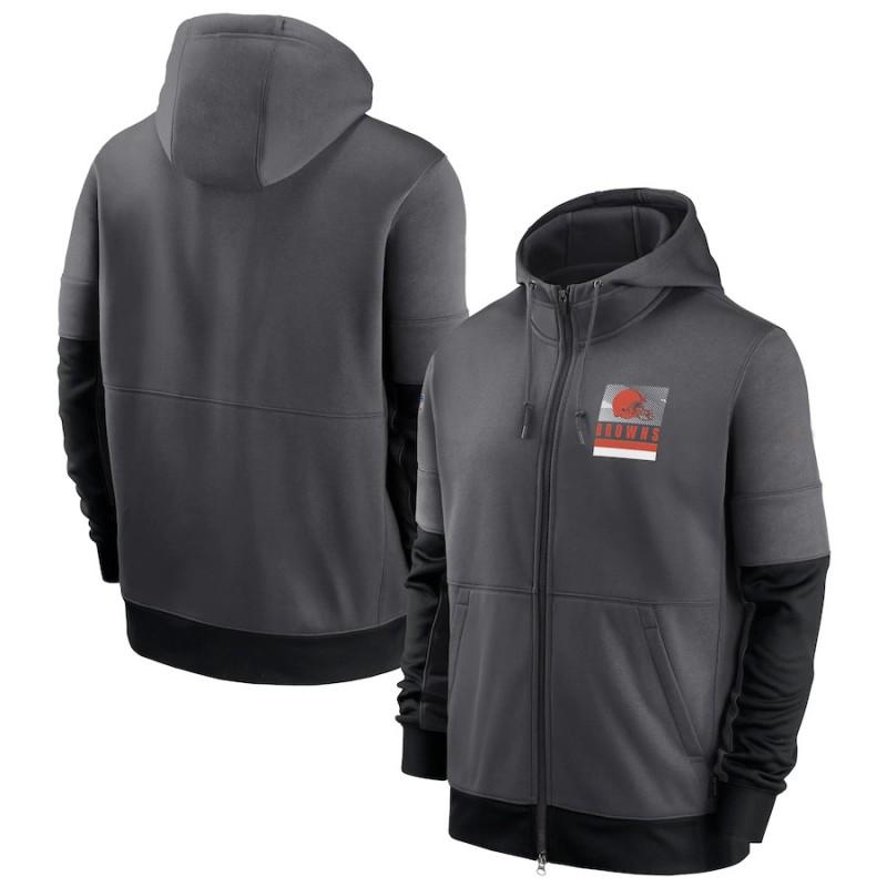 Mens Zip-Up Hooded Sweatshirt NFL Football Team Print Athletic Casual Wear