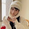 Winter Student Cycling Windproof Lei Feng Hat, Japanese Solid Color Versatile Lamb Wool Thermal Ear Hat Children
