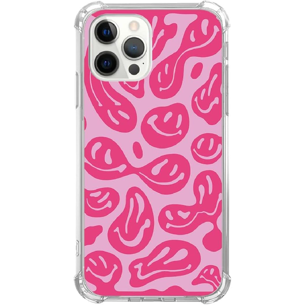 

Pink Melting Smile Face Case Compatible with iPhone 14 Pro, Aesthetic Trippy Smile Face Case for iPhone 14 Pro, Cool Trendy TPU Bumper Case Cover