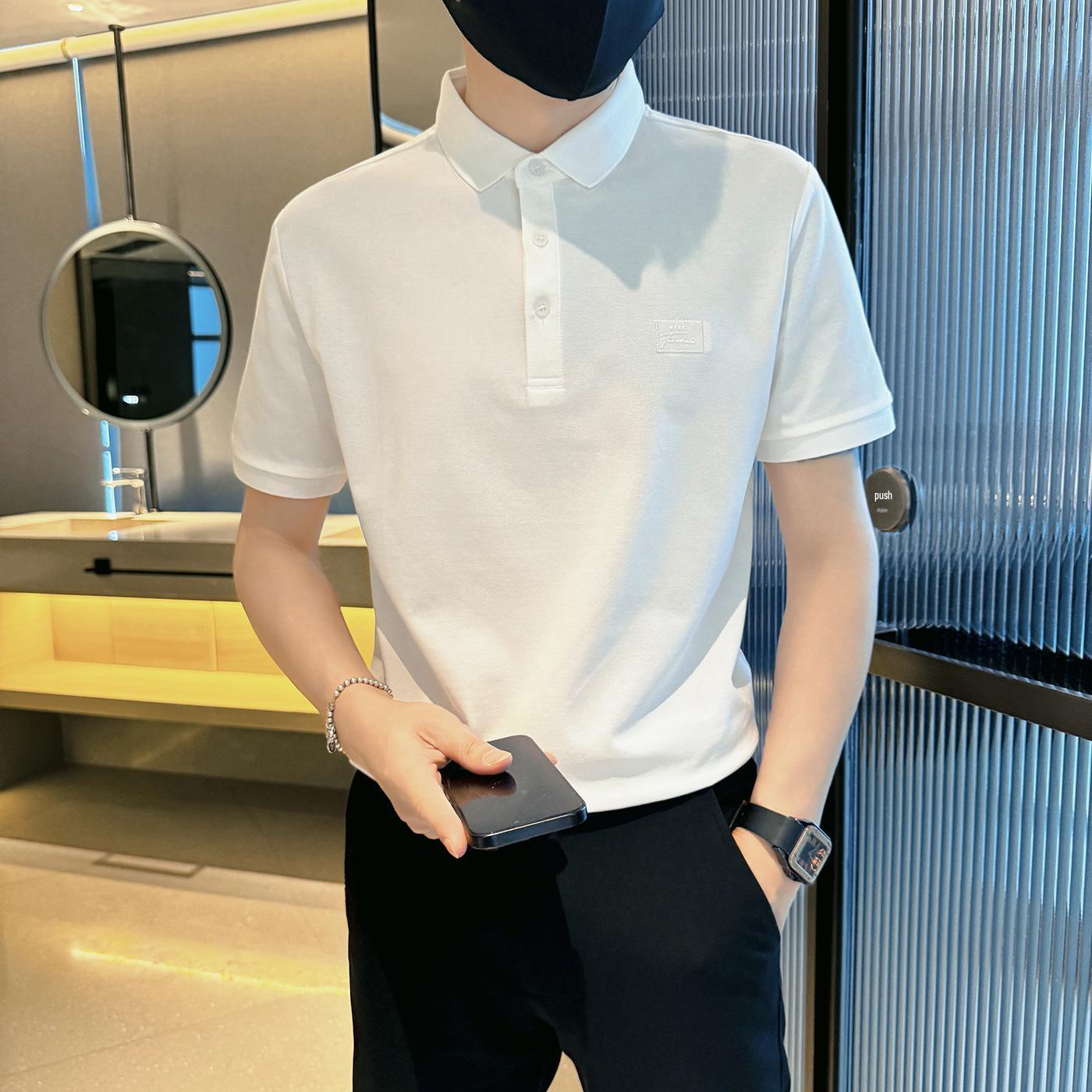 2026 Men s Korean Style Slim Fit Polo - Summer Breathable Short Sleeve Fashion Tee Extra Large
