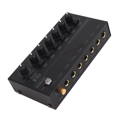 Hilitand Audio Mixer, Stereo Line Mixer, Compact, Metal, Low Noise, 100-240V