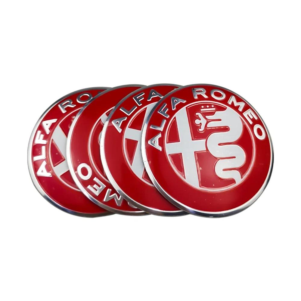 60mm/65mm Car Wheel Rim Tire Hubcap Sticker Decals for Alfa Romeo Giulia Giulietta 159 156 MITO Stelvio 147 Sportiva Accessories