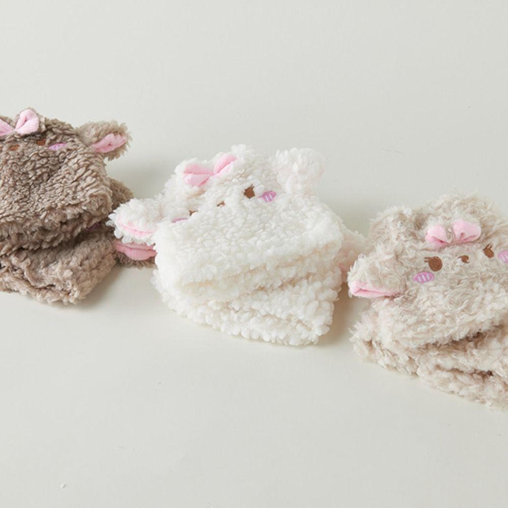 Spicy Girls Bow Foot Cover JK Plush Boots Cover Cute Sheep Ear Leg Warmers Fall Winter