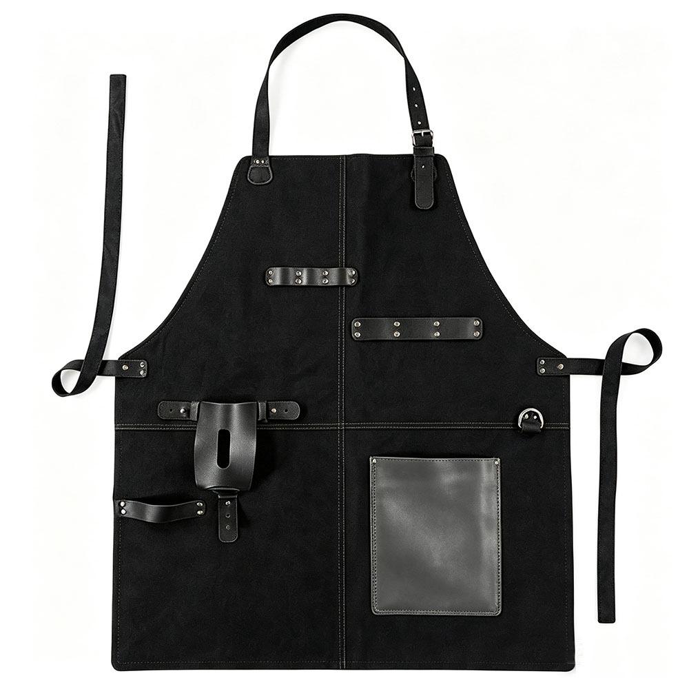 Cross-Border Waterproof PU Leather Multi-Purpose Craftsman Apron - Oil & Stain Resistant Retro BBQ Workwear