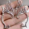 Fashion Punk Butterfly Elf Ear Clip Trendy Design Liquid Metal Wing Ear Cuff Stud Piercing Earrings for Women Girls Jewelry