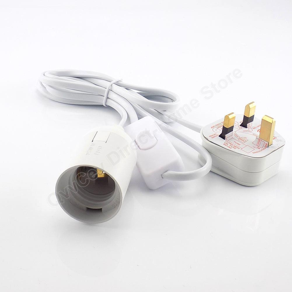 EU US Plug 1.8m Power Cord Cables E27 Lamp Base Holder With Switch Wire For Pendant Led Bulbs Fixture Hanglamp Suspension Socket