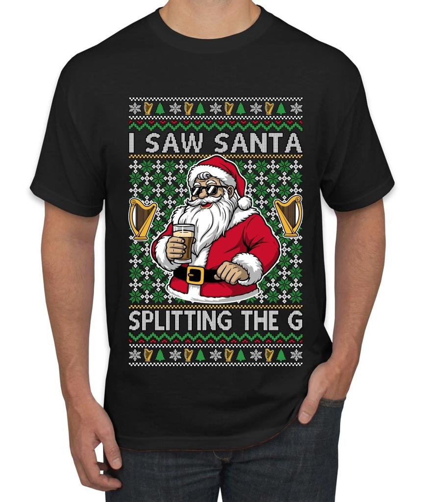 I Saw Santa Splitting The G Ugly Christmas Men's T- Shirt